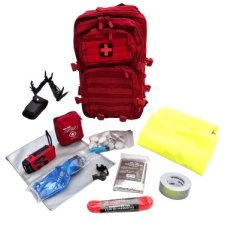 Alternatief rode rugzak noodpakket met kruis in Vlaanderen kopen