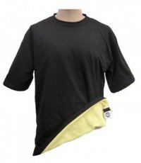 Zwart katoen gele aramide versterkte T-shirt maat Small